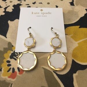 Kate Spade Gold and White Earrings